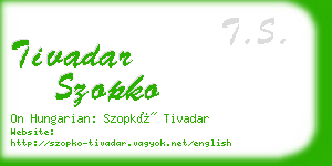 tivadar szopko business card